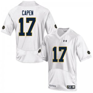 Notre Dame Fighting Irish Men's Cole Capen #17 White Under Armour Authentic Stitched College NCAA Football Jersey QCE5899RB